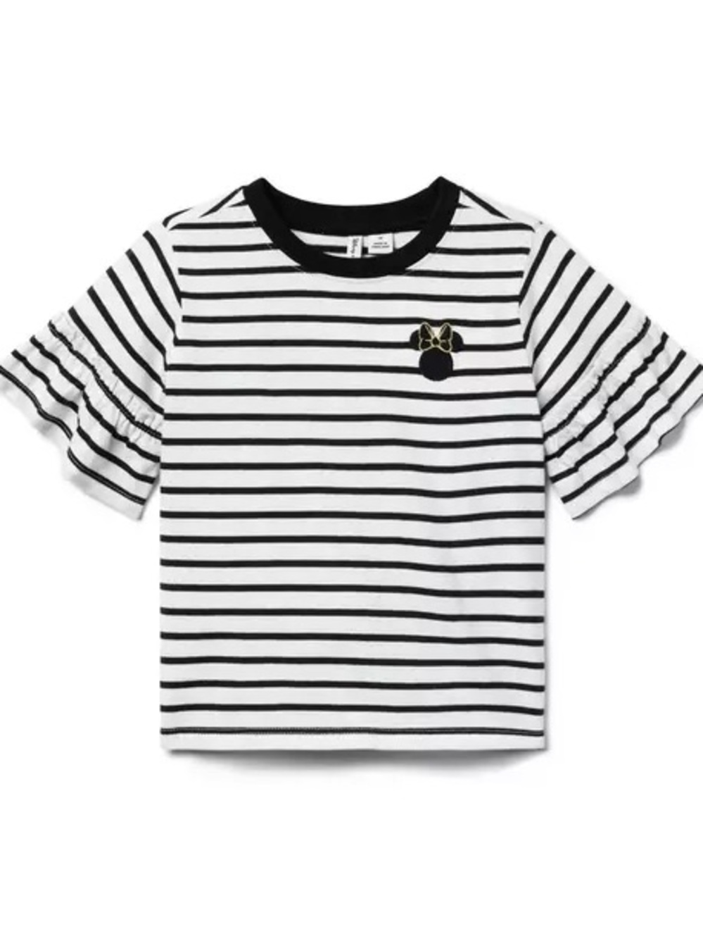Janie and Jack Black & White Striped Tee with Minnie Bow Appliqué girls 3 & 6